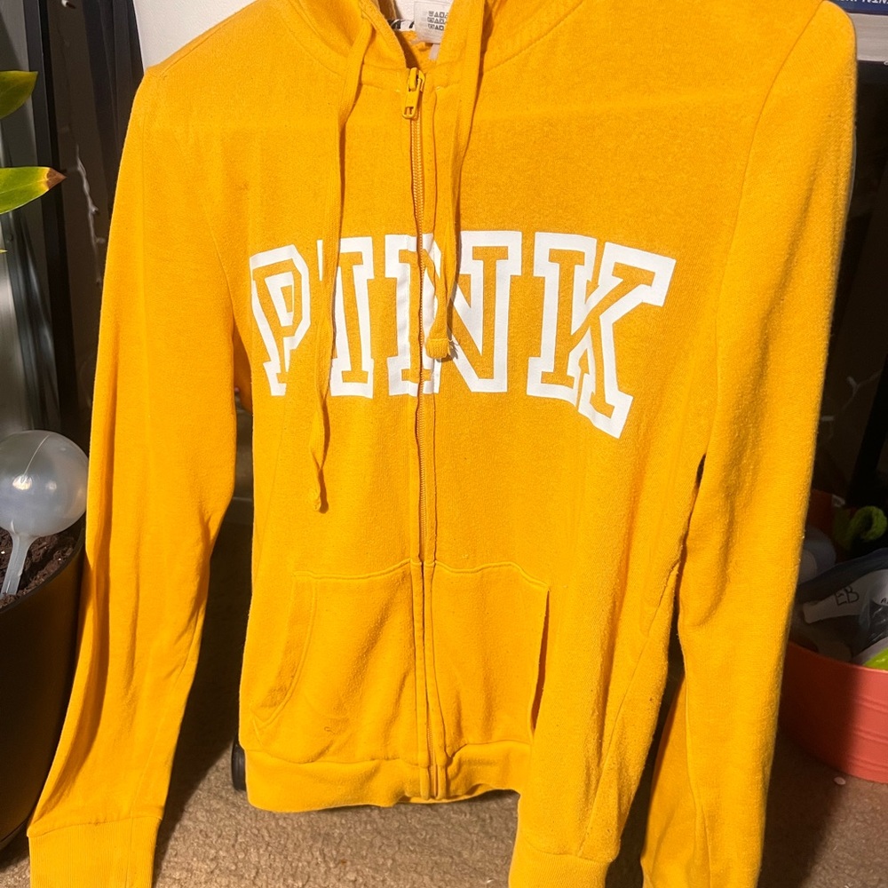 PINK Victoria's Secret Bright Yellow Hoodie